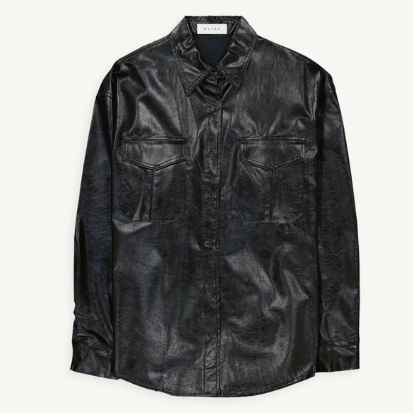 Olive Brand Jina Leatherette Shirt - Picture 1 of 2